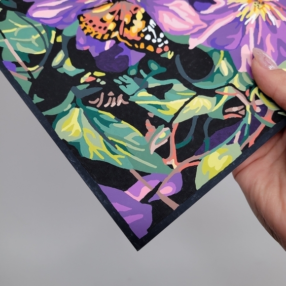 Clematis & Butterflies Finished Acrylic Paint By Number Painting 11×14 W/ Border - Picture 14 of 17